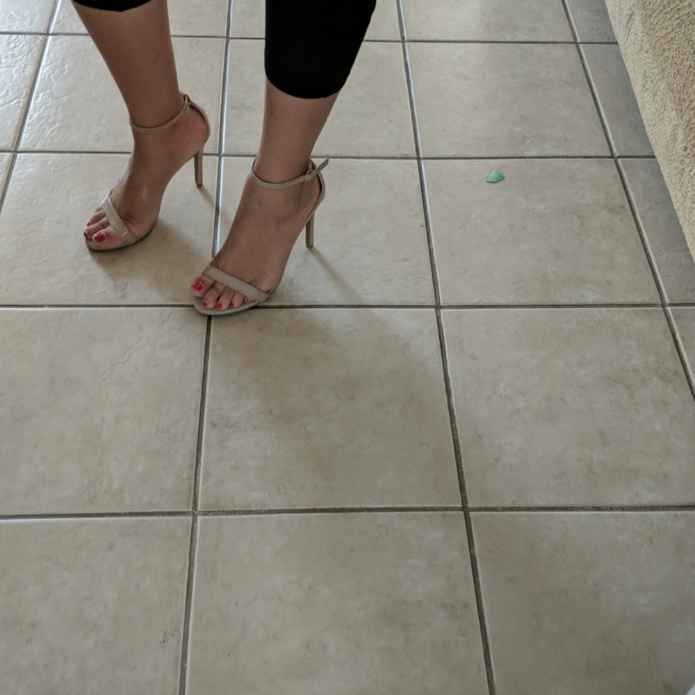 Lulu's patent nude heels.